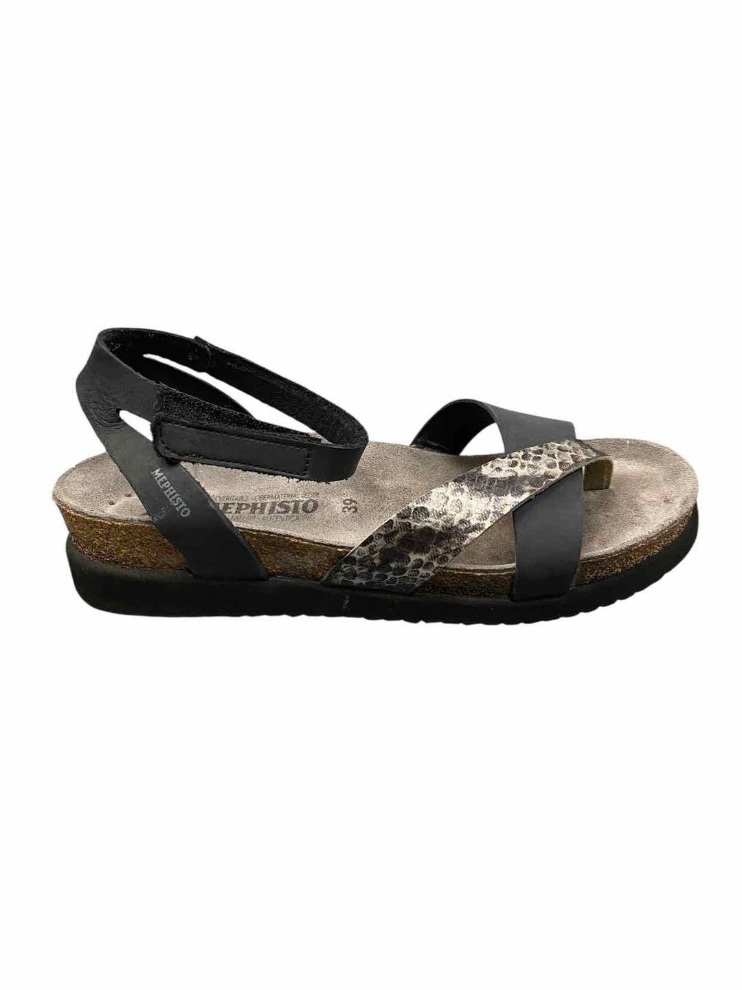 Mephisto Shoe Size 39 Gray Black Sandals