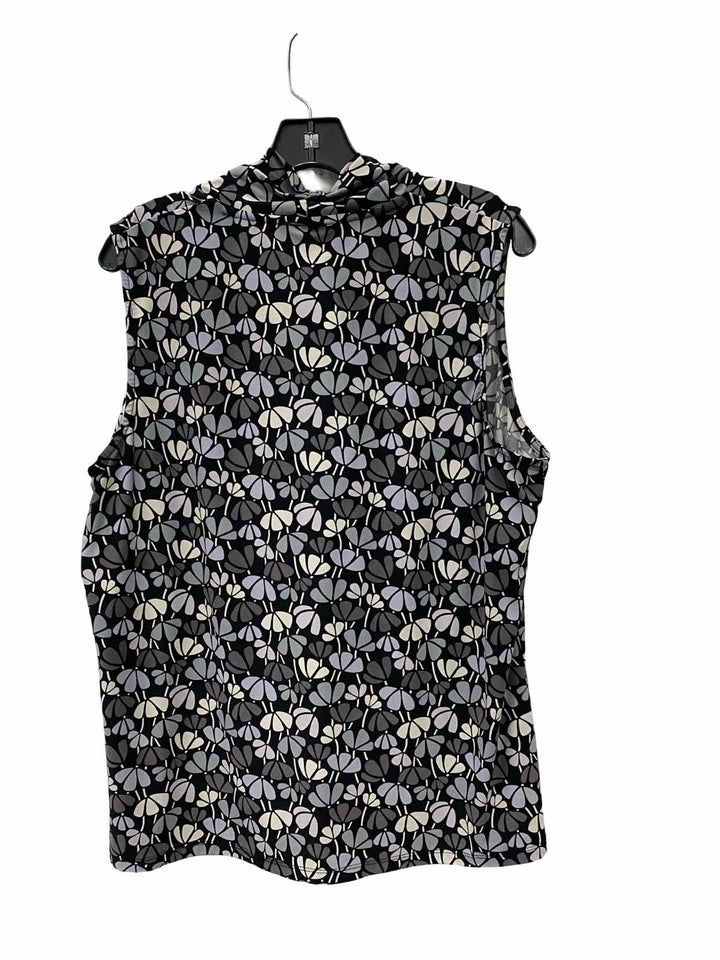 Anne Klein Size L Grey print Tank Top
