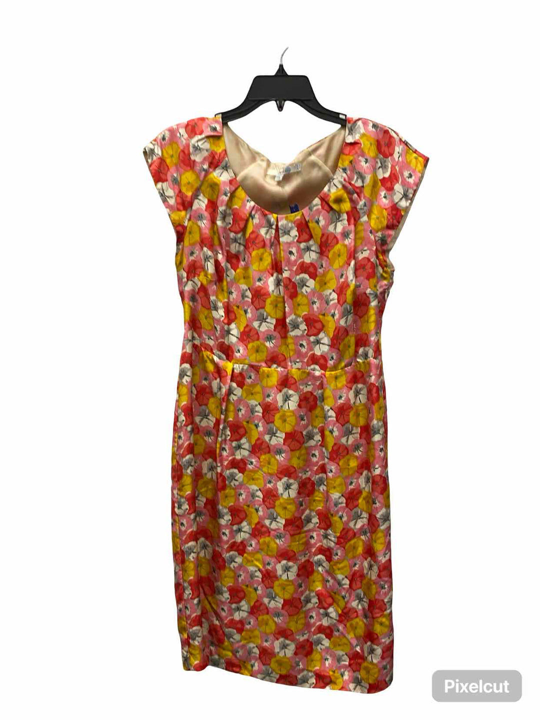Boden Size 8 Pink Yellow Floral 100% silk Dress
