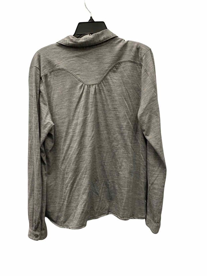 ibex Size L Grey 100% Merino Wool Long Sleeve Shirts