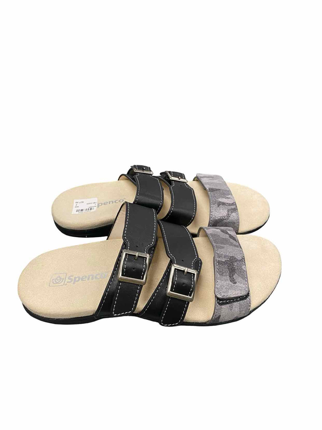 spenco Shoe Size 7 Black Tan Sandals