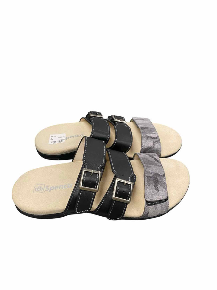 spenco Shoe Size 7 Black Tan Sandals