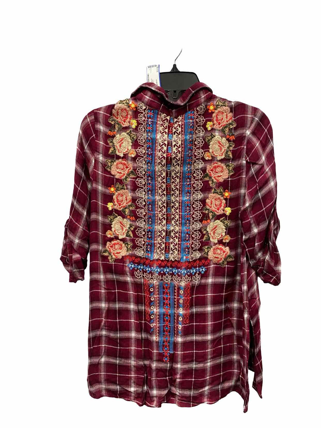 Unknown Brand Size M Red Embroidered Long Sleeve Shirts