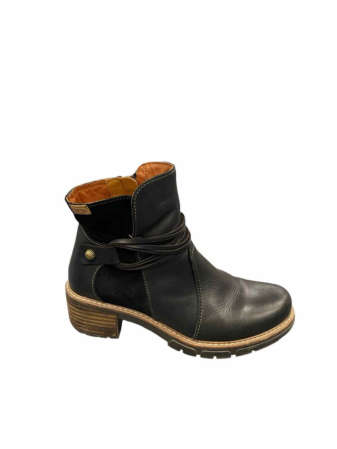 Pikolinos Shoe Size 37 Black Leather Boots(Ankle)