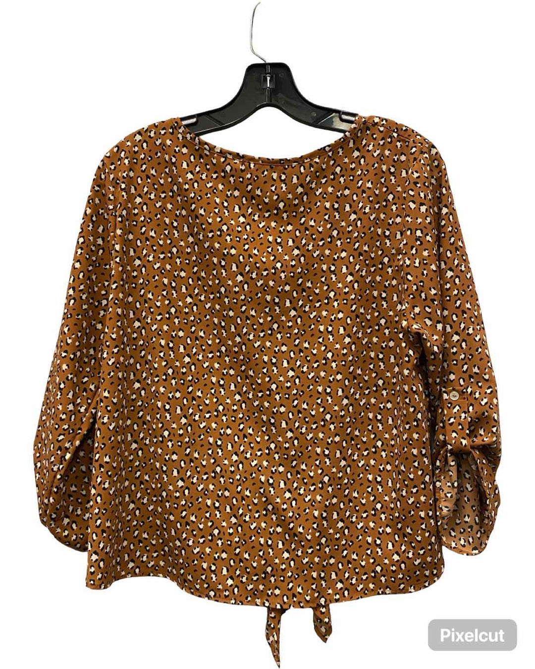 West Kei Size M Brown Print Long Sleeve Shirts