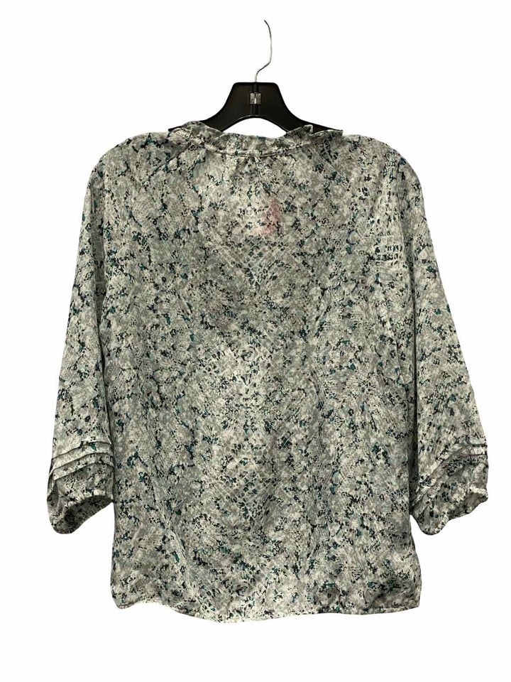 Loft Size S Blue Grey Print Long Sleeve Shirts