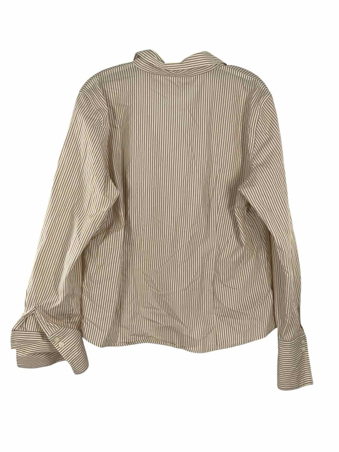 Calvin Klein Size 14 White Brown Long Sleeve Shirts