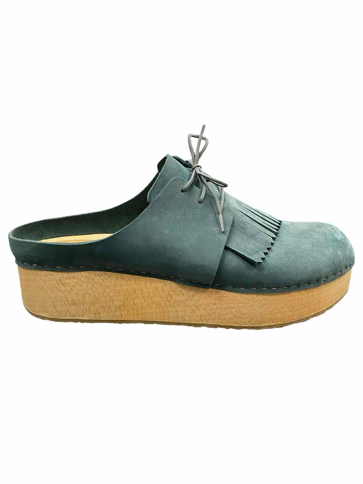 BRYR Shoe Size 43 Teal Leather Platform Zoe Clogs