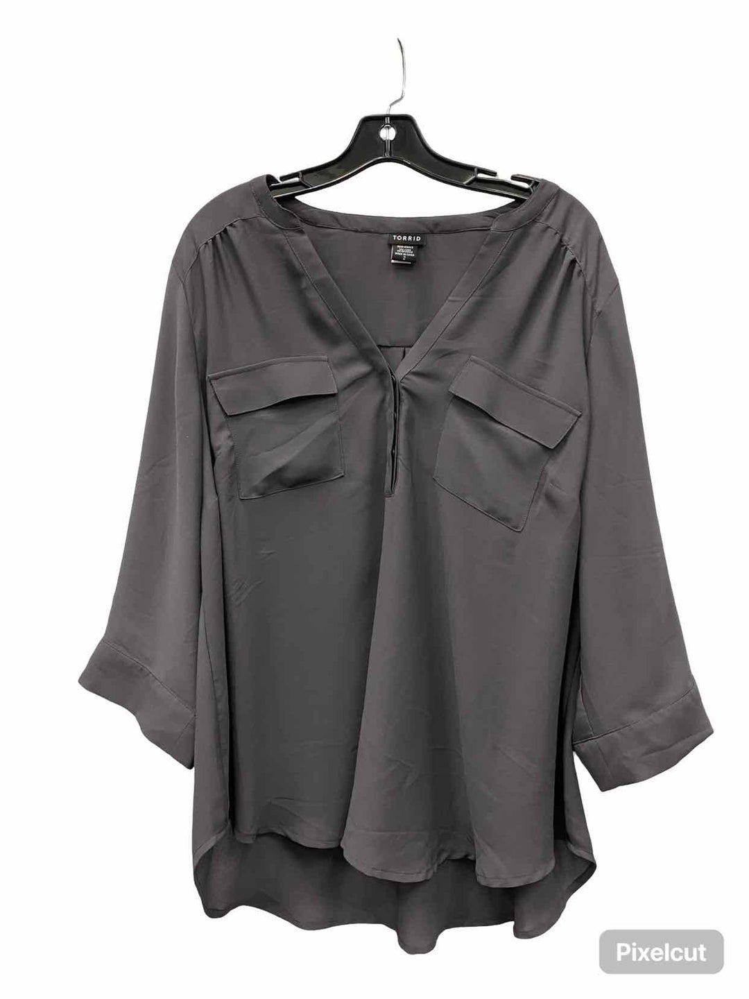 Torrid Size 2(L) Grey Long Sleeve Shirts
