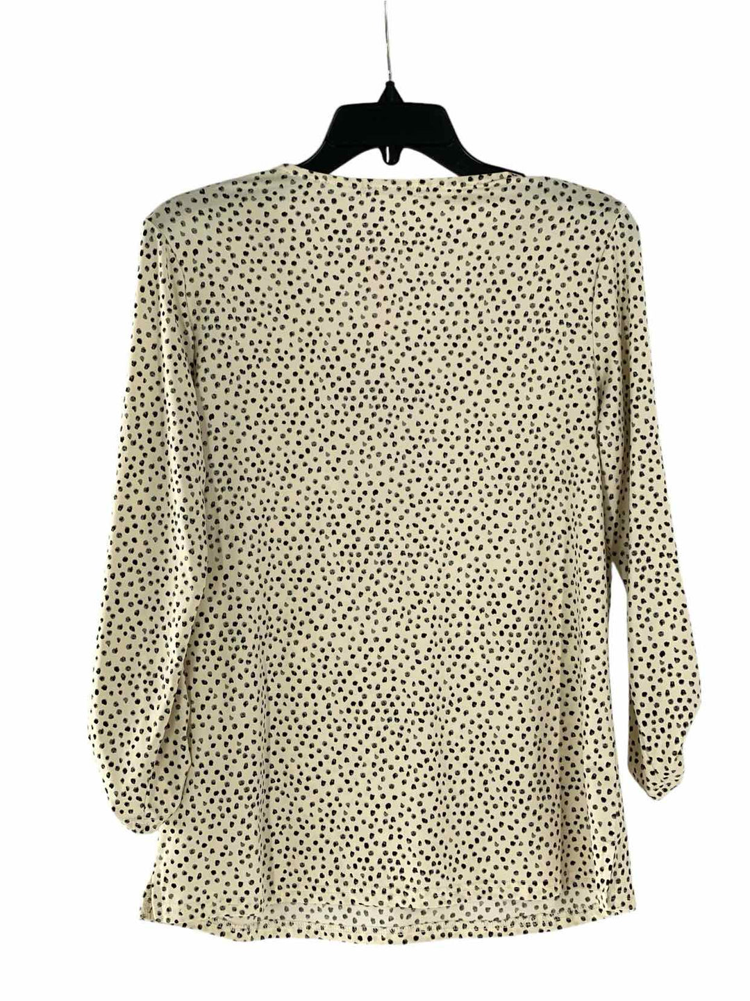 FLJ Studio Size S Cream Black Poka dot Long Sleeve Shirts