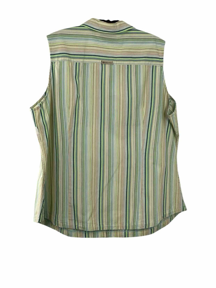 Columbia Size 2X Green White Stripe Tank Top