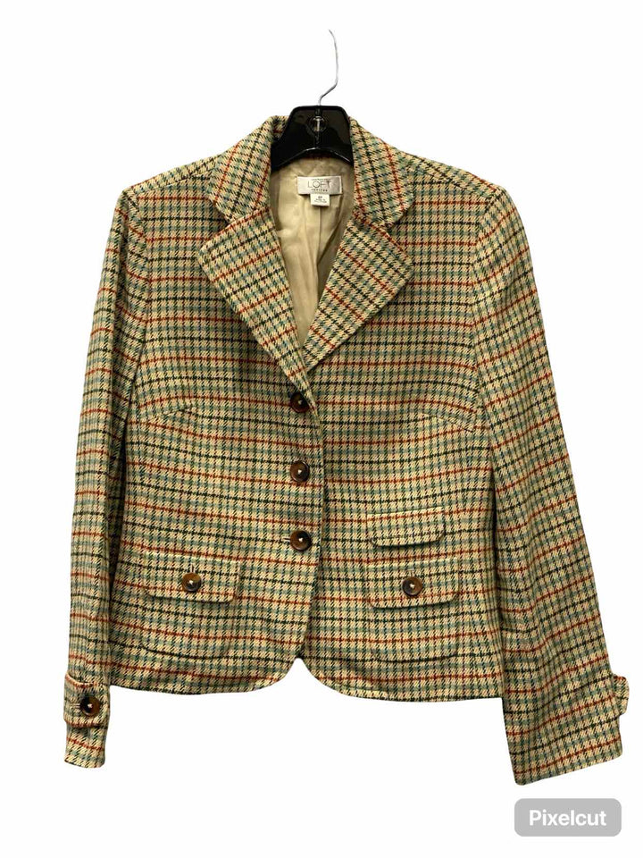 Loft Size 8P Cream Multi Blazer