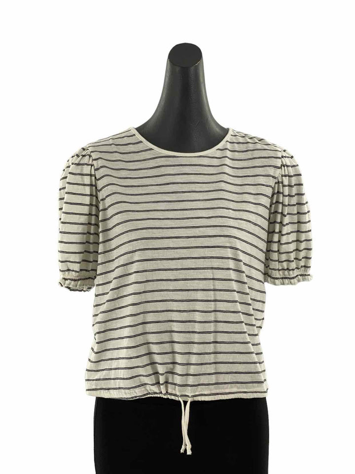 Levi's Size M White Black Stripes Short Sleeve Shirts