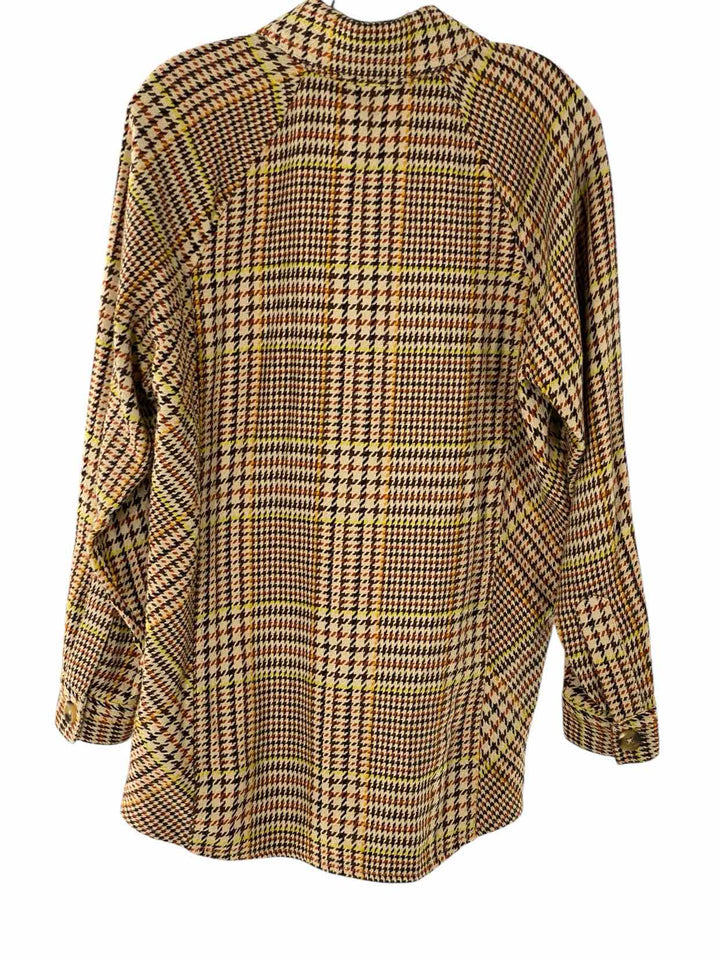 Cabi Size S Brown Yellow Houndstooth Jacket