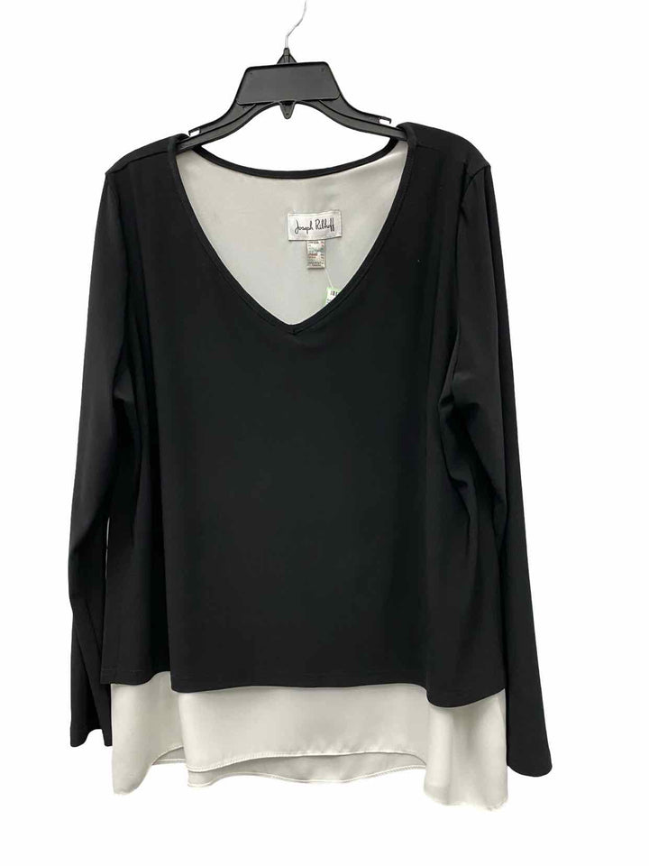 Joseph Ribkoff Size 14 Black White Long Sleeve Shirts