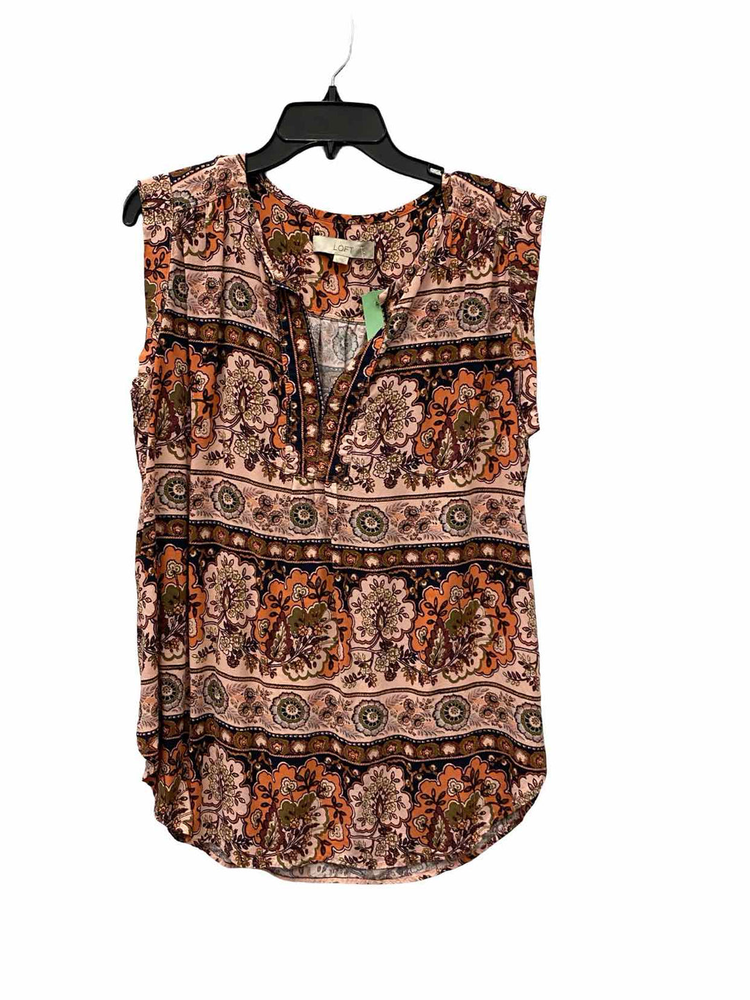 Loft Size L Peach Multi Print Tank Top