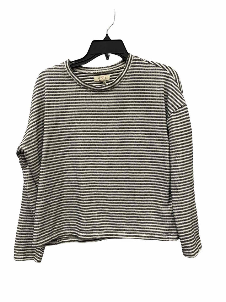 MadeWell Size S Grey White Striped Long Sleeve Shirts