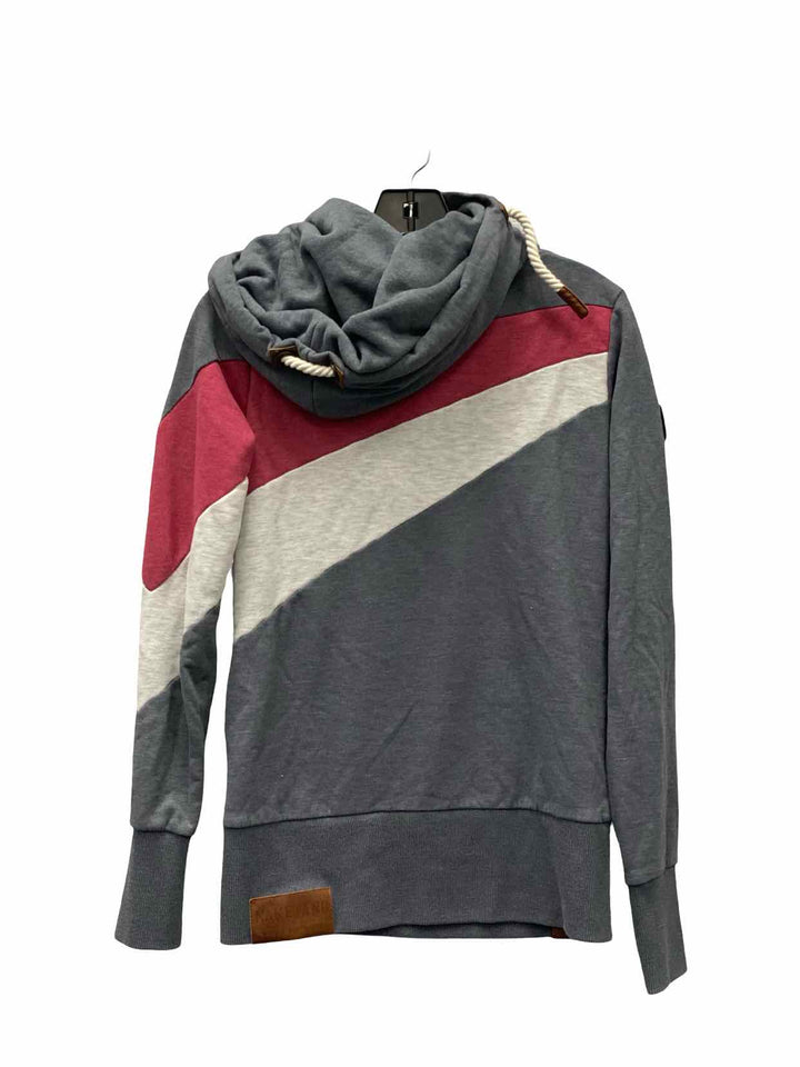 NAKETANO Size M Blue Red Color Block Hoodie Sweatshirt