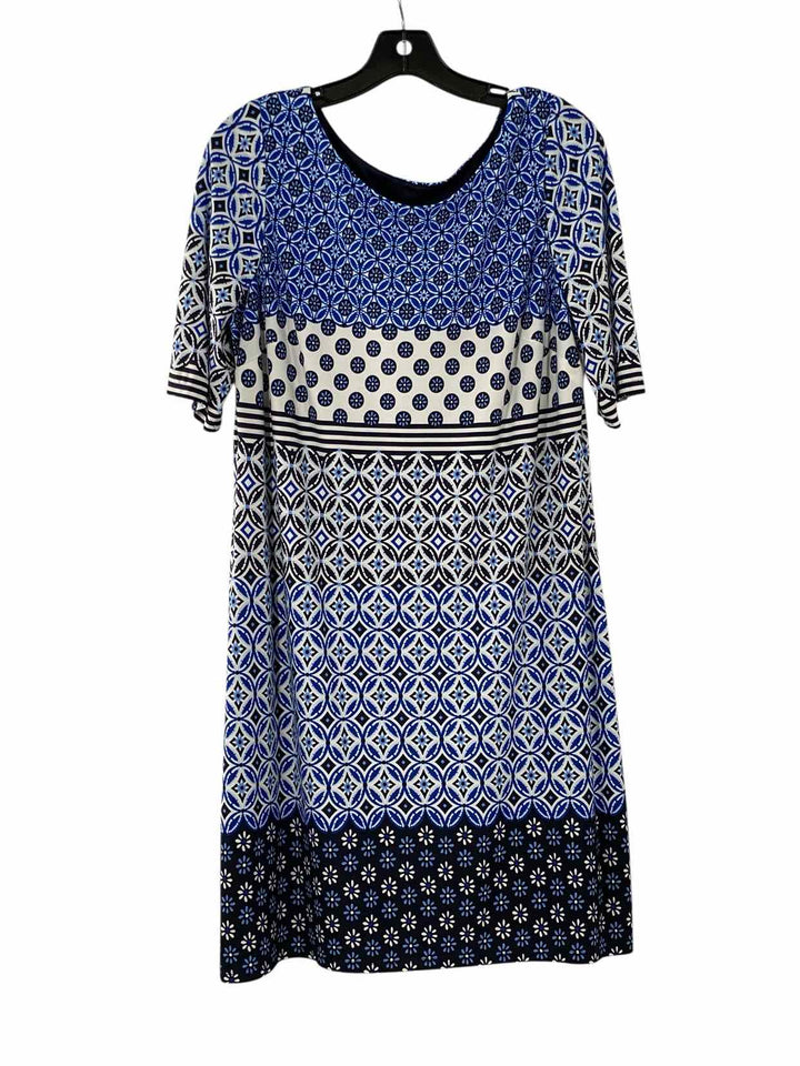 Eliza J Size 14 Blue White Print Dress