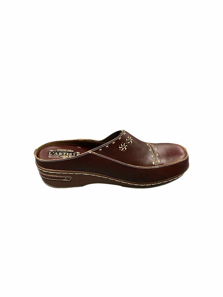 L'Artiste Shoe Size 43 Brown Leather Chino New in Box Clogs