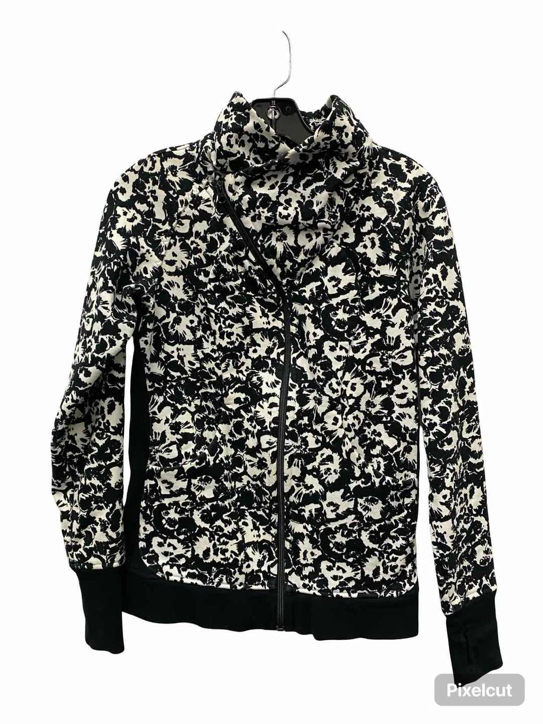Lululemon Size 6 White Black Print 70% Cotton Jacket (Outdoor)