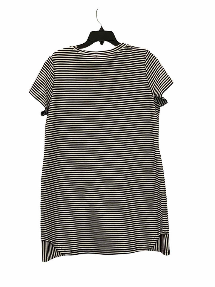 Cabi Size L Black White Stripe Dress