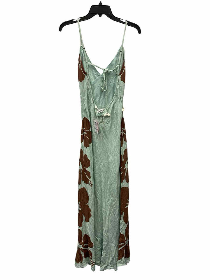 Roxy Size S Green Brown Floral Dress