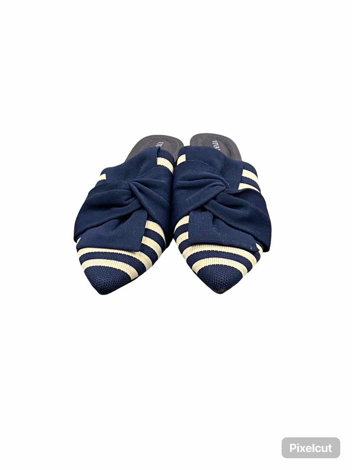 Vivaia Shoe Size 43 Navy Pointed-Toe Knot Sandals(Yaffa) NWOT Flats