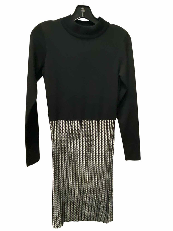 LIPSY london Size 10 Black White Stripe Dress