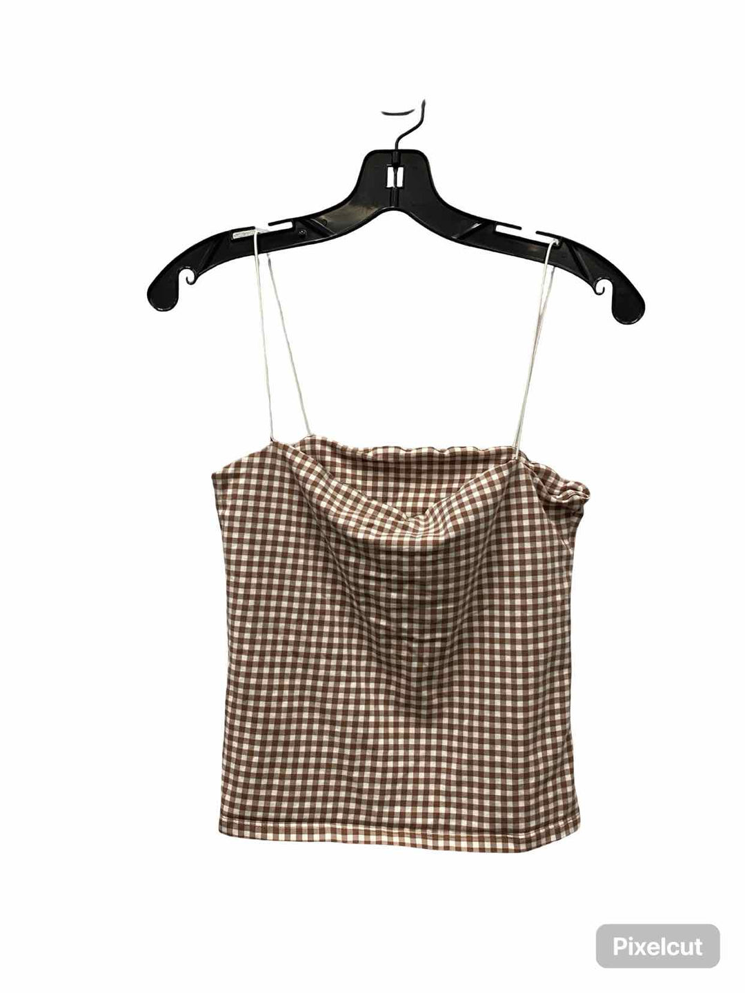 Buttercup Size M White Brown Checkered Tank Top