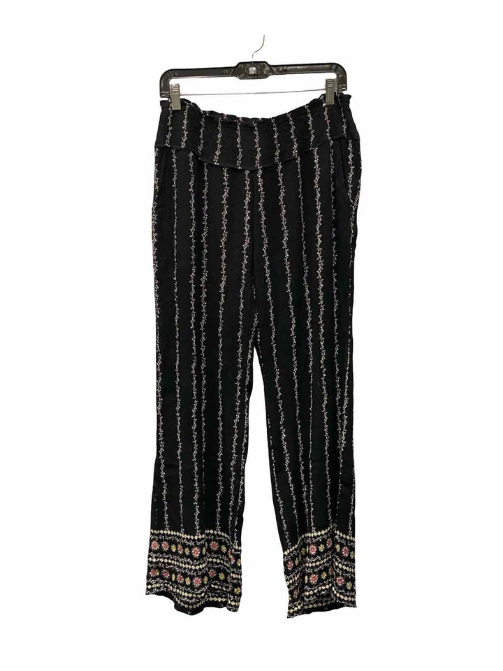 Title Nine Size L Black Floral Pants