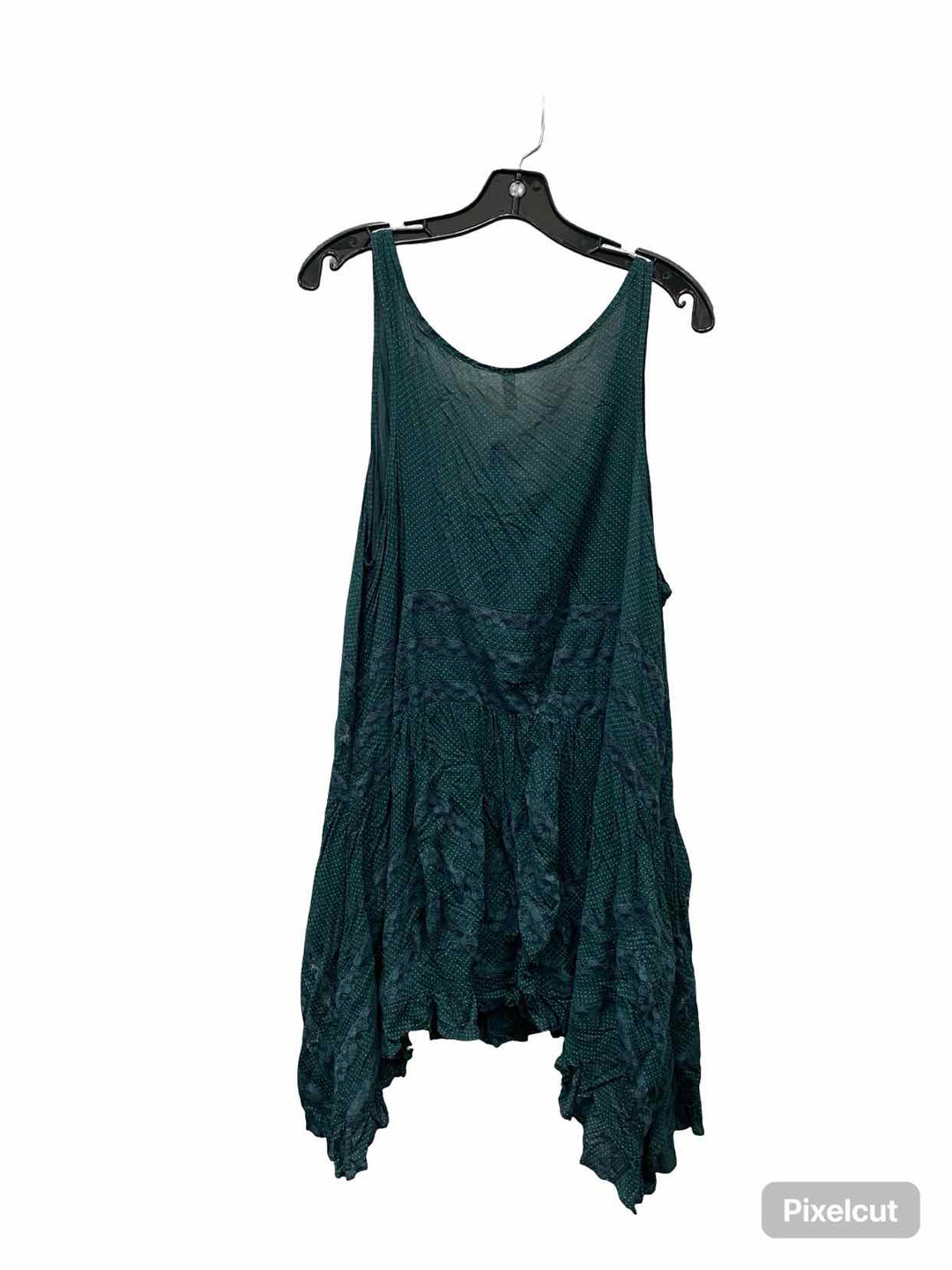 Free People Size XL Green White Dots Tank Top
