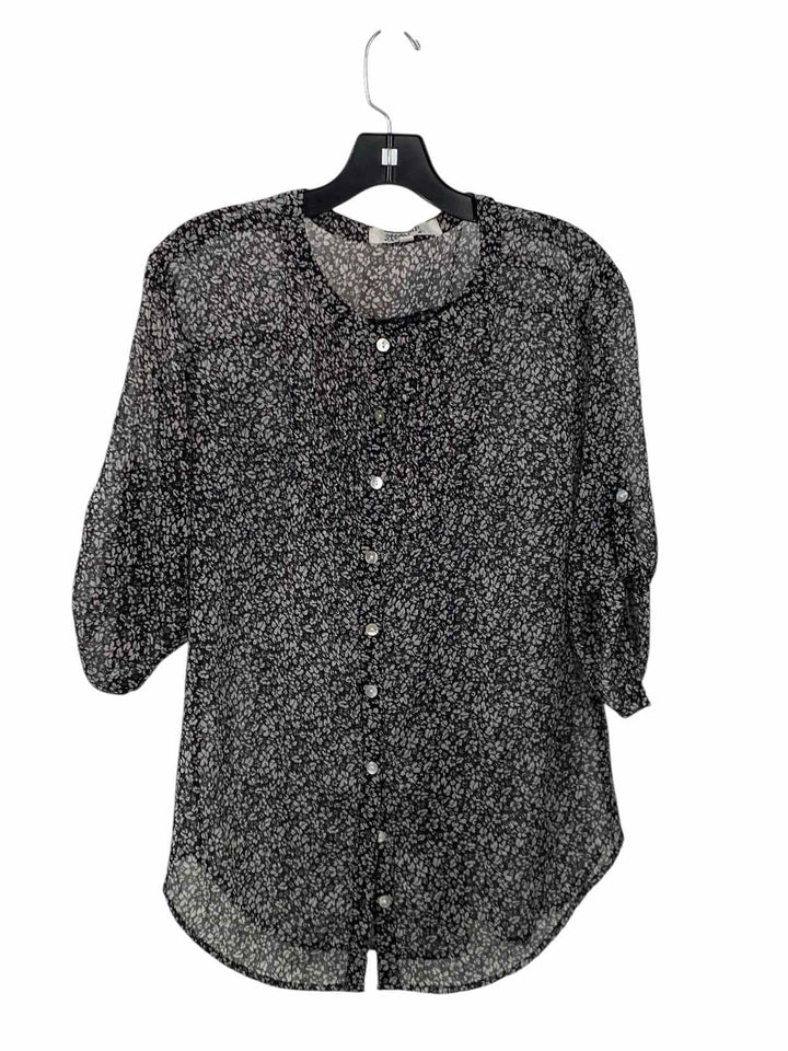 tramp Size S Black White Floral Long Sleeve Shirts