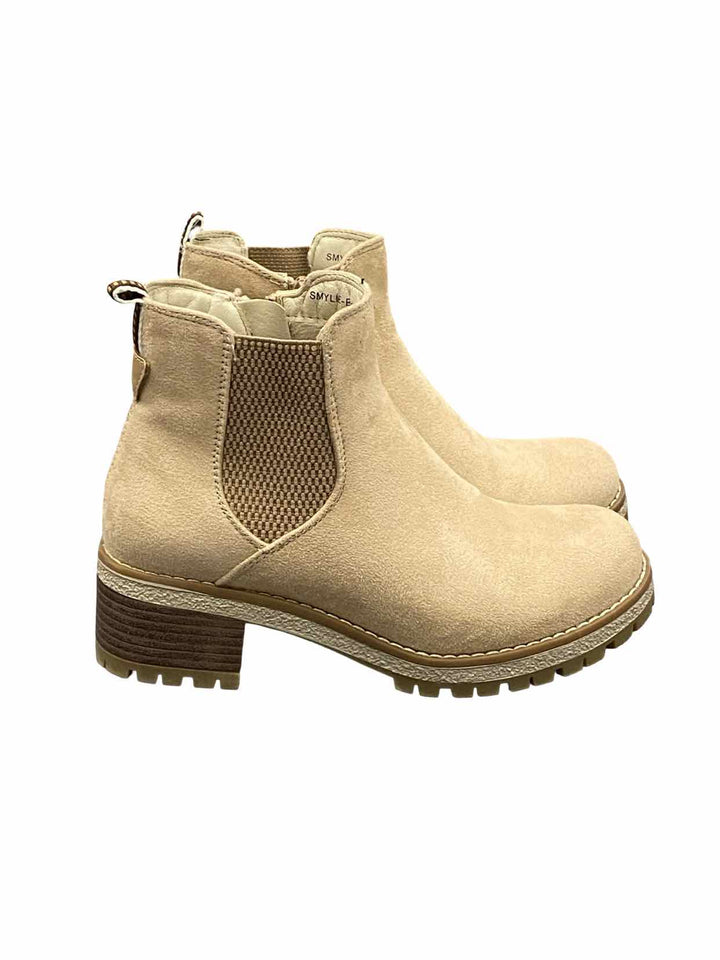 Patrizia Shoe Size 36 Beige Textile Faux Fur Lined Boots(Ankle)