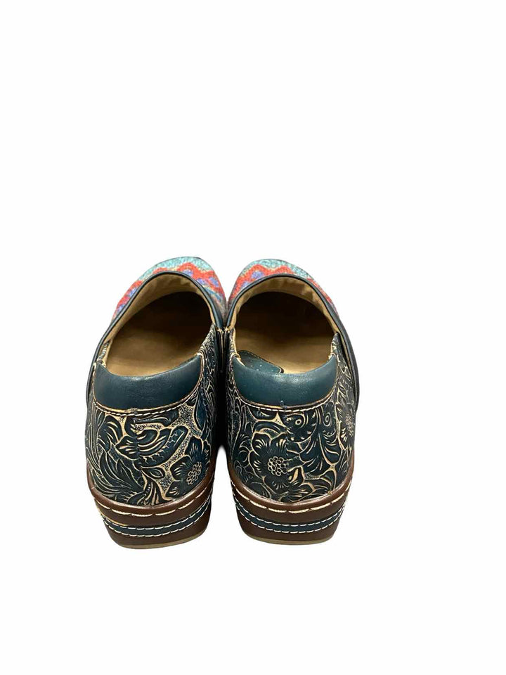 L'Artiste Shoe Size 39 Multi-Color Leather Floral Zagabank Clogs