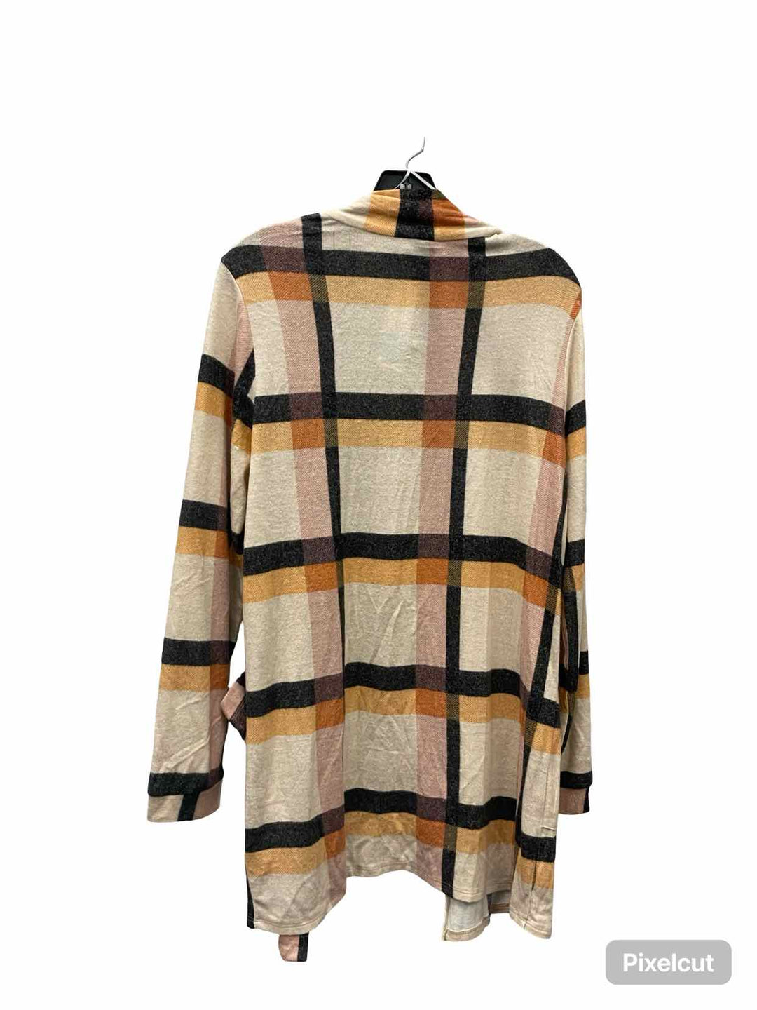 Bobeau Size L Multi-Color Plaid Sweater