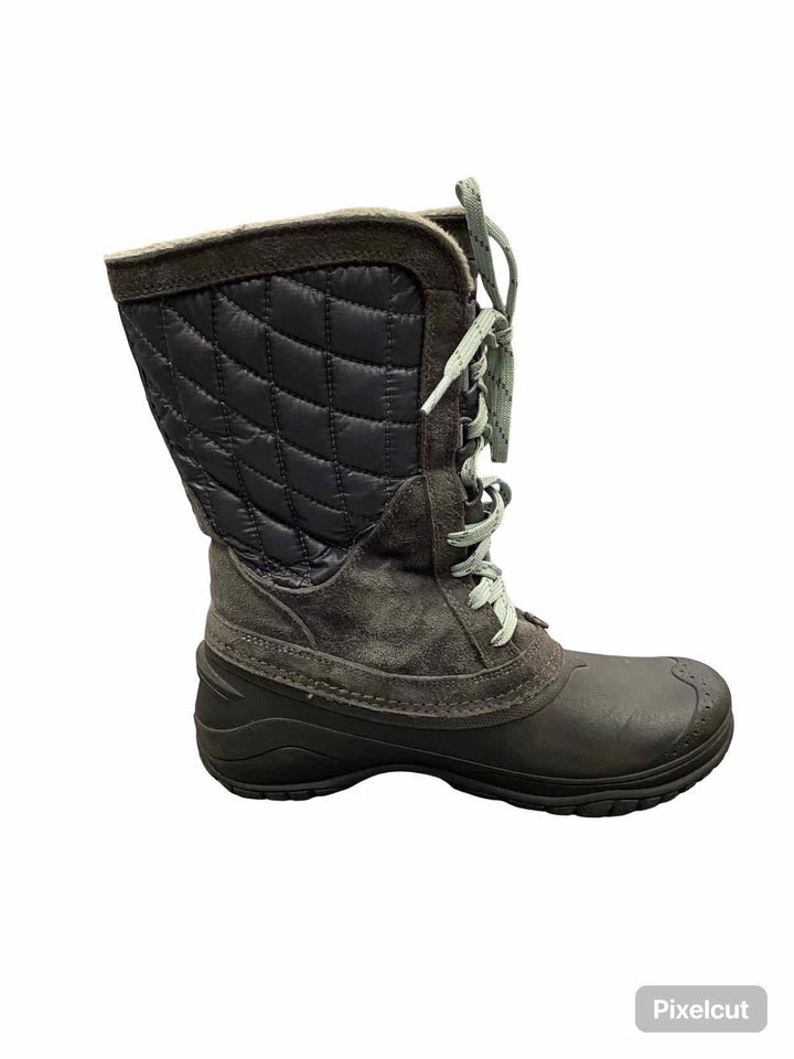The North Face Shoe Size 7.5 Grey Black Suede Thermoball Boots(Ankle)