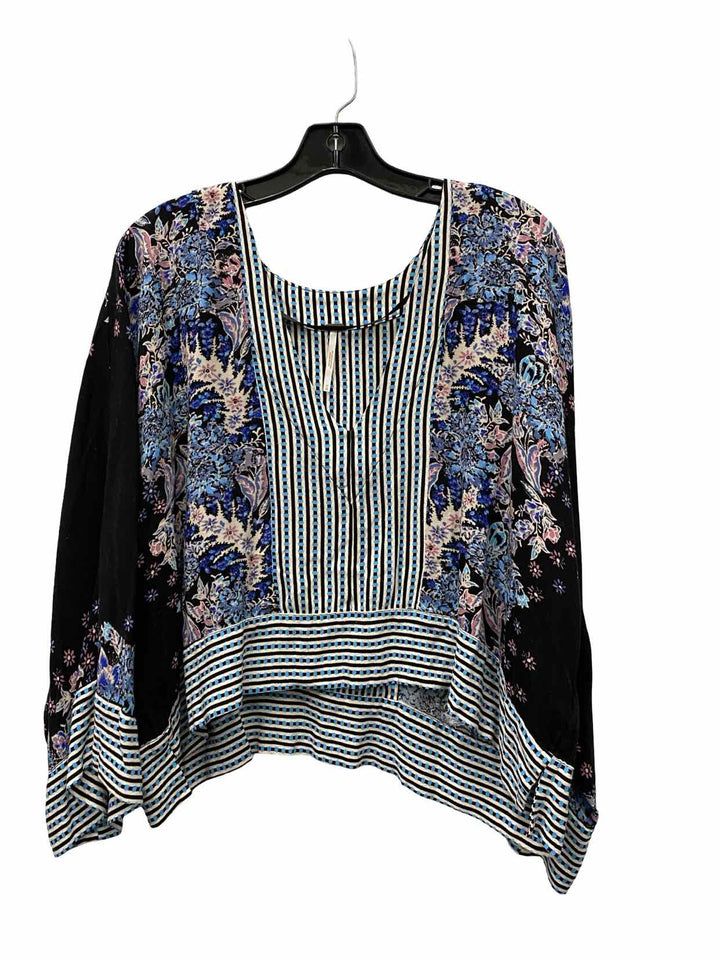 Free People Size M Blue Floral Long Sleeve Shirts