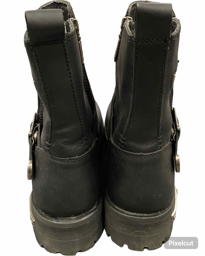 Milwaukee Shoe Size 38 Black Leather Biker Boots(Ankle)