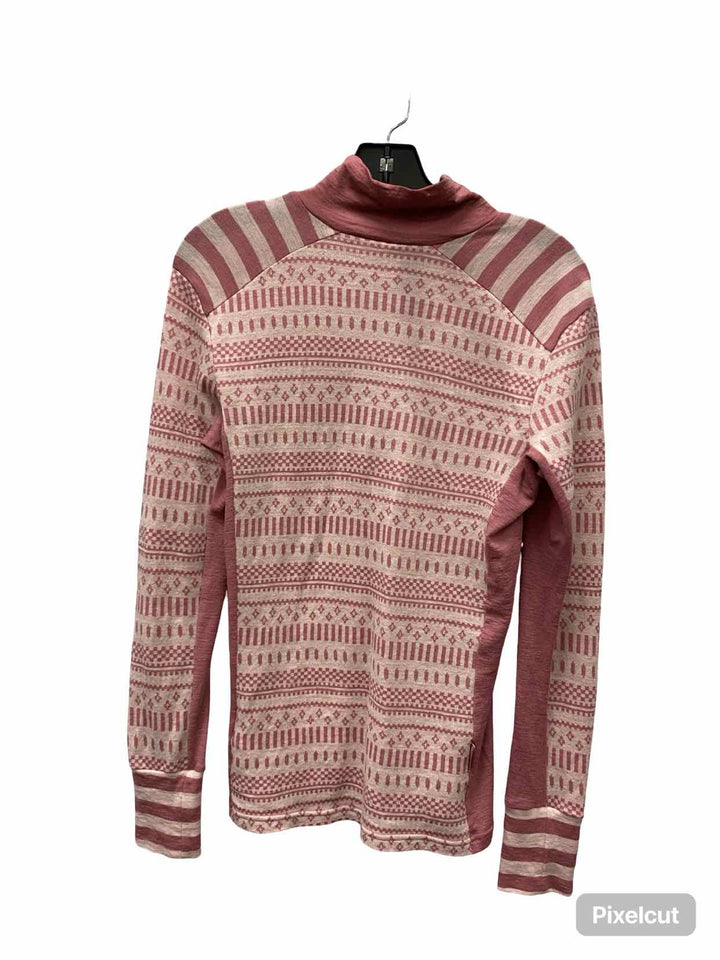 Kari Traa Size M Pink Print 100% Wool Athletic Jacket