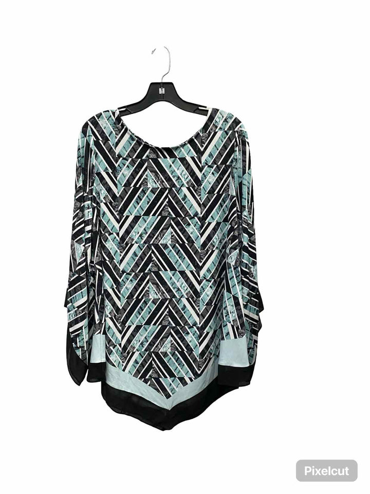 Alfani Size 2X Blue Black/White Long Sleeve Shirts