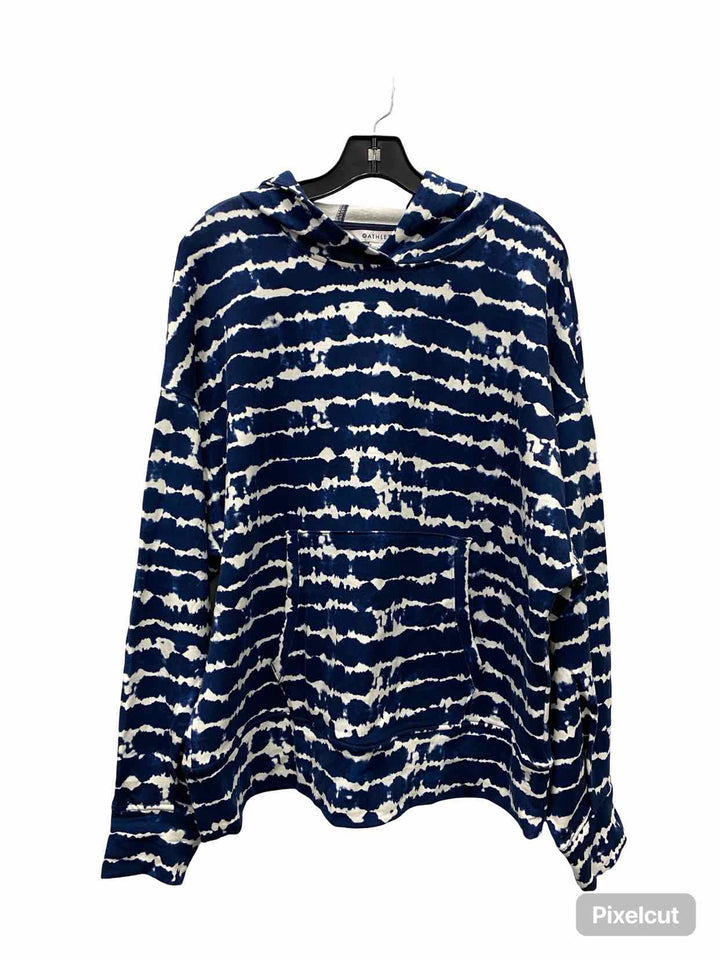 Athleta Size XL Blue White Print Sweatshirt