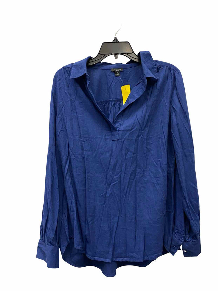 Ann Taylor Size M Blue Cotton & Rayon blend Long Sleeve Shirts