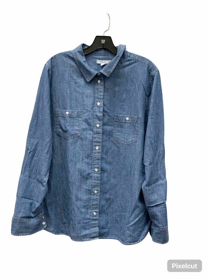 1901 Size XL Blue 100% cotton Long Sleeve Shirts