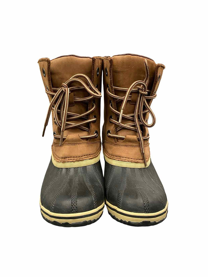 Sorel Shoe Size 9 Brown Leather Waterproof Slimpack II Lace Boots(Ankle)