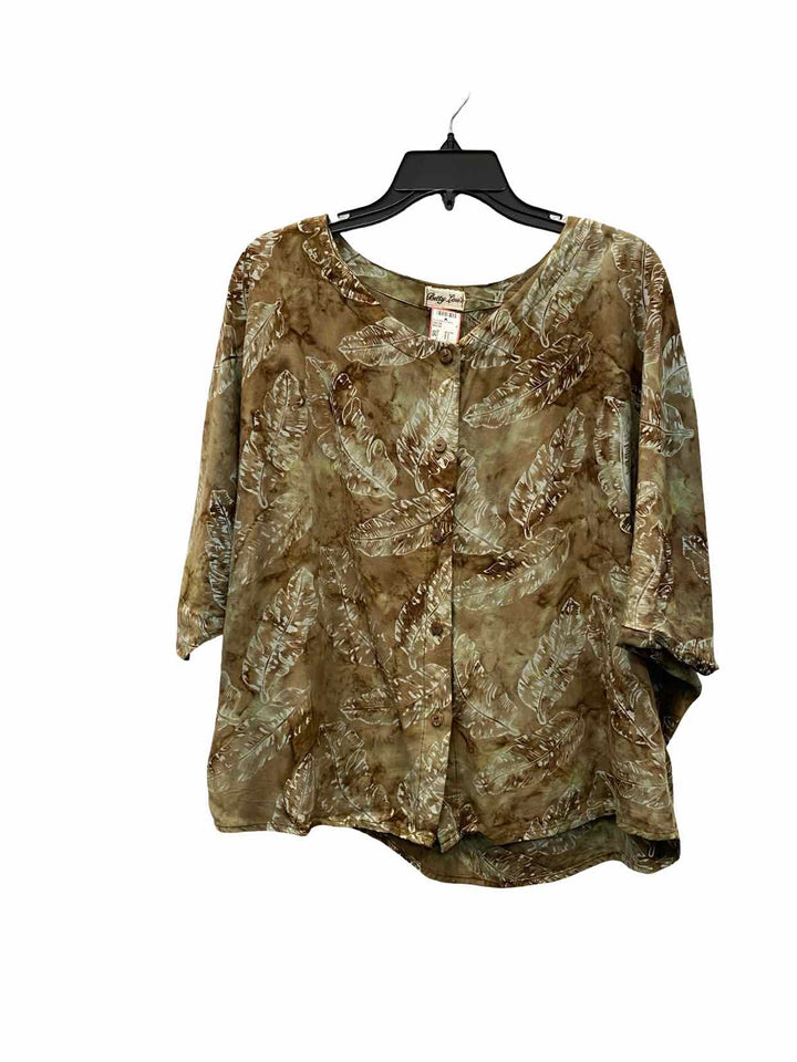 Betty Lou's Size 0S Brown Short Sleeve Shirts