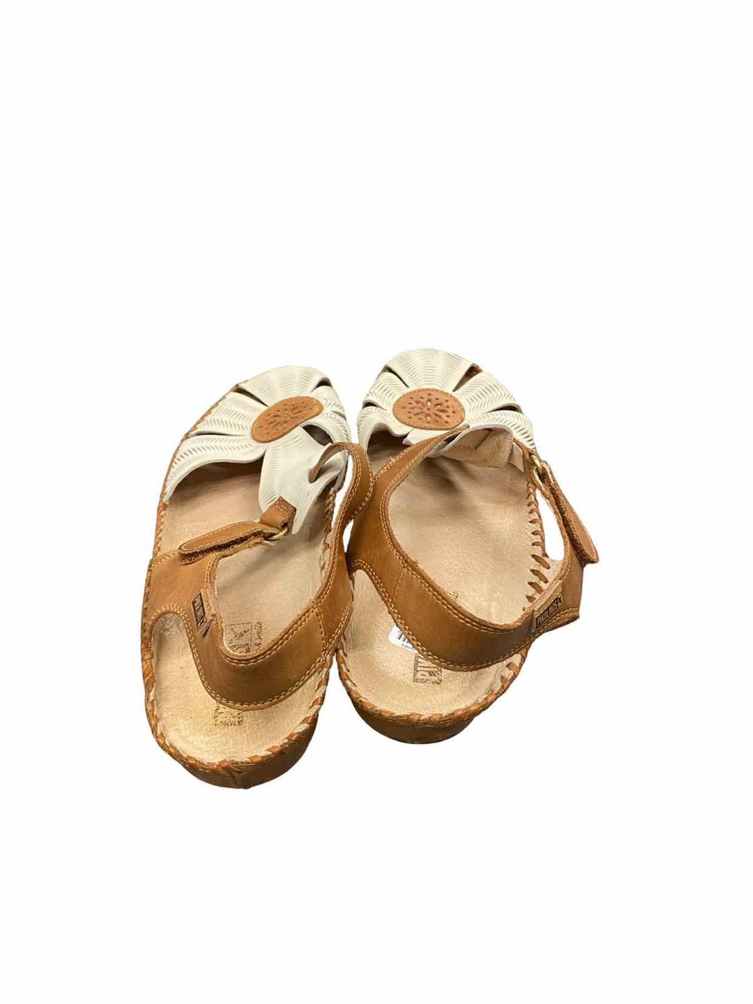 Pikolinos Shoe Size 41 Brown Cream Leather P. Vallarta Sandals