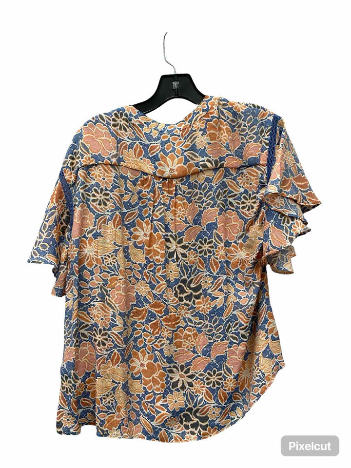 Zac & Rachel Size XL Peach Blue Short Sleeve Shirts