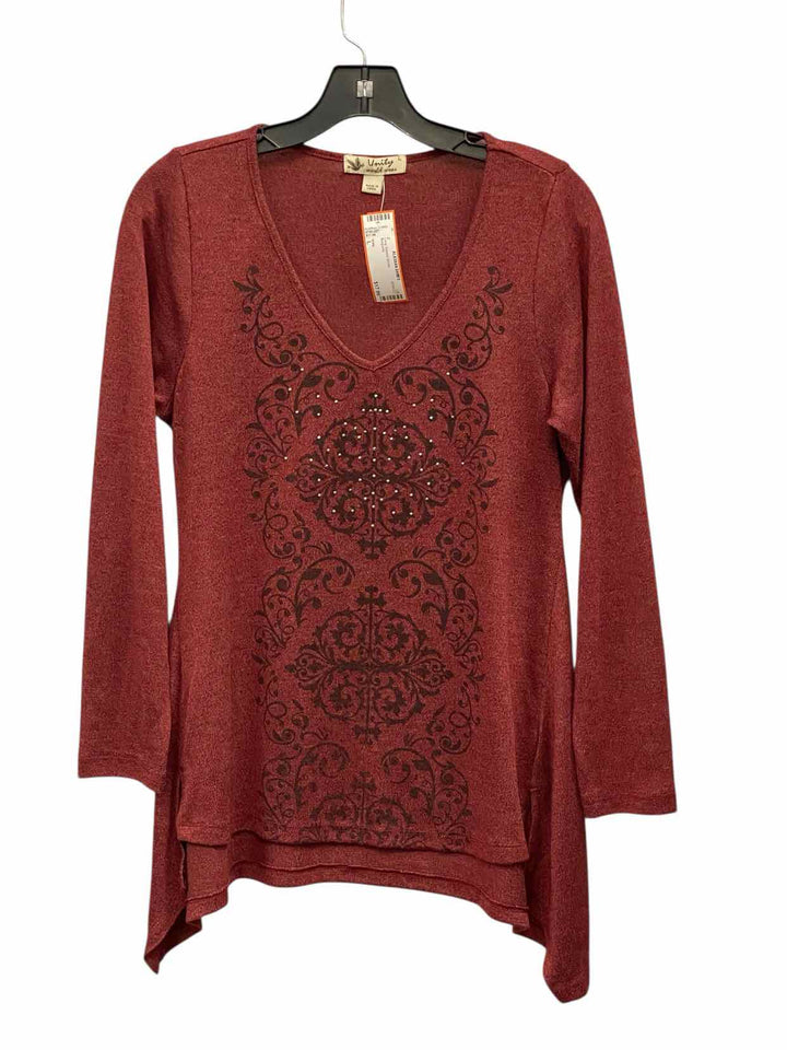 Unity Size L Burgundy Long Sleeve Shirts