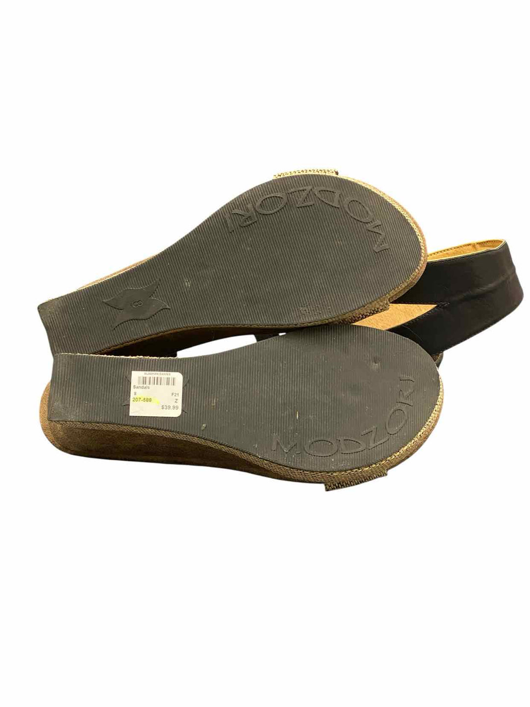 Modzori Shoe Size 8 Brown Black Vegan Reversible Sandals